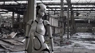 animated 3d cgi  robot composited walk cycle