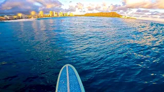 EPIC GLASSY SUNSET POV SURF