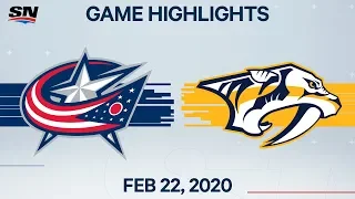 NHL Highlights | Blue Jackets vs. Predators – Feb. 22, 2020