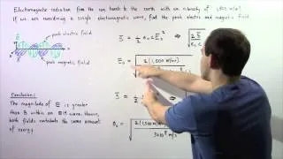 Poynting Vector and Intensity of Electromagnetic Waves Example