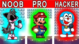 FNF Character Test | NOOB vs PRO vs HACKER | Gameplay VS Playground | VS Tails EXE Mario Doraemon