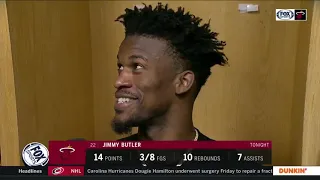 Jimmy Butler Reacts to tough win on the road vs Thunder