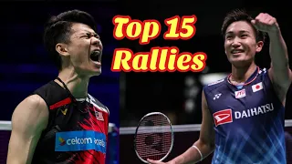 Lee Zii Jia vs Kento Momota | Top 15 Rallies -  | 李梓嘉 vs 桃田贤斗