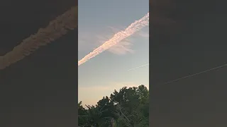 Condensation Trails (Contrails) or Vapor Trails In Jamaica