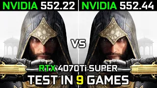 Nvidia Drivers (552.22 vs 552.44) RTX 4070 Ti SUPER Test in 9 Games 2024