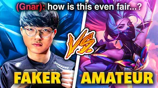 When Faker goes against NA Amateur mid laner in Champion's Queue...