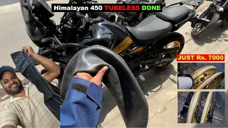 Our Himalayan 450 is now TUBELESS on Spoke Wheels @BuluBiker