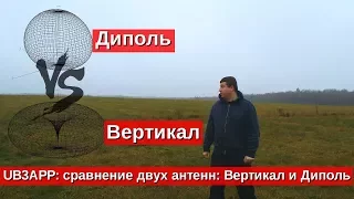 Сравнение двух антенн: Вертикал и Диполь в полях