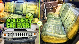 Deep Cleaning the MOLDIEST Hummer EVER! | Satisfying DISASTER Car Detailing Transformation
