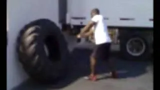 Tire baseball bat workout