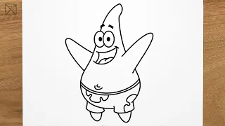 How to draw PATRICK STAR (Spongebob) step by step, EASY