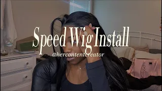 32” Jet Black Side Part Buss Down | Speed Wig Install ft.hercontentcreator