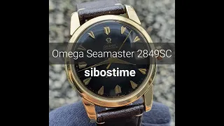 Omega Seamaster 2849 SC Gold Cap RARE Black Gilt Dial 503 Year 1958 Preowned Vintage