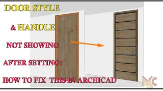 How to fix door style and handle that's not showing. #GRAPHISOFT #Archicad #mjc #short