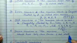 What is Natural number, Whole number, Even number, Odd number, Prime number, Composite number