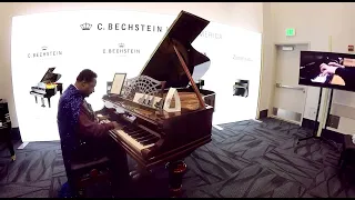 Kris Nicholson Test Driving a very Cool art case C. Bechstein At NAMM 2022 Day 2