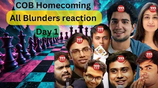 COB Homecoming 2024 day 1 all blunders😱 reaction | Comedians On Board | #chess #chesscom #samayraina