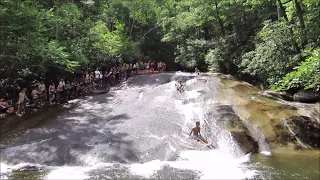 Nature's Water Slide - Sliding Rock in the Pisgah National Forest (time-lapse)
