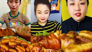 ASMR Chinese people eat braised pork belly  Chinese Mukbang  | EATING POP
