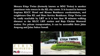 Zerin Properties - Menara Etiqa Twins Office Space For Rent Kuala Lumpur