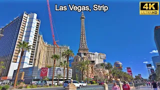 Las Vegas Walking Tour 4K - The Strip Walking South, 2024