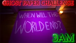 SCARIEST GHOST PAPER CHALLENGE AT 3AM TELLS THE FUTURE (REVEALS DOOMSDAY DATE)