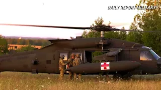 U.S. Paratroopers conduct air medevac training with UH-60 Blackhawk