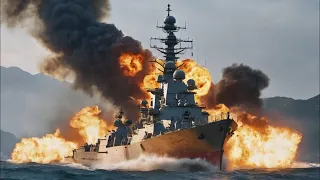 13 Minutes Ago! Russian Destroyer Destroyed by Ukrainian Tornado Missile