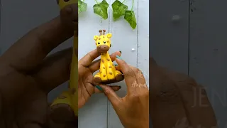 How to make Giraffe🦒 with clay #shortvideo #jennahandcrafts