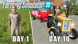 I spent 10 days on a Flat Map with $0🚜Farming Simulator 2022 timelapse