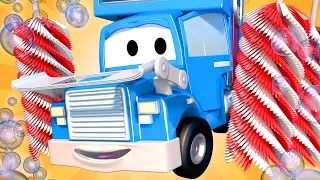 Carl der Super Truck - Der Autowaschanlagen Lastwagen - Lastwagen Zeichentrickfilme für Kinder 🚓 🚒