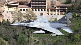 GREEK MACH LOOPJETS FLYING LOW IN GREEK CANYON   INIOCHOS24  Rafale Typhoon F-16