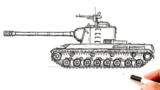 Как нарисовать Танк КВ-5-122