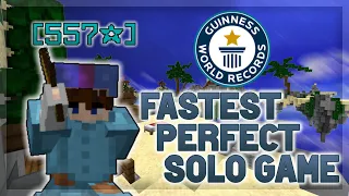 Getting 1 Second Off Of The World Record For The Fastest Perfect Solo Bedwars Game Ever