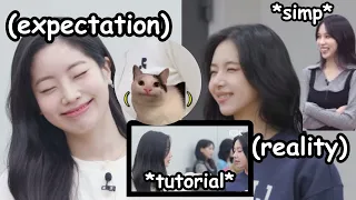 twice dahyun meme smile tutorial made chaeyoung end up like this, ft. michaeng sweet moment