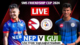 NEPAL VS GUJRAT TRIANGULAR T20 SERIES 2024 LIVE || NEPA TOUR OF INDIA 2024 NEP VS GUJ 4TH T20