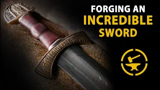Forging an INCREDIBLE Viking Sword - Pattern Welding with Meteorite!