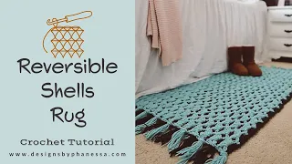 Crochet Reversible Shells Rug Pattern + Tutorial