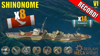 Shinonome 8 Kills & 158k Damage | World of Warships Gameplay