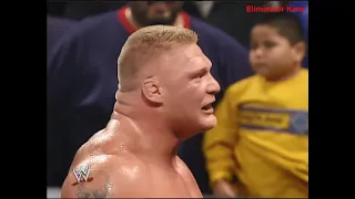 The Undertaker chokeslams Brock Lesnar through the table