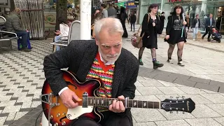 Here Comes The Sun - busking in Cardiff