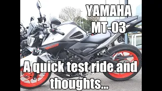 YAMAHA MT-03 test ride from a CB300R owner/comparison