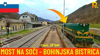 Motorail Train Winter Cab Ride Most na Soči - Bohinjska Bistrica (Slo Railways) train drivers view4K