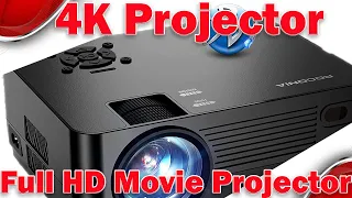 4k Projector - Roconia 9000LM Full HD Movie Projector 5G WiFi Bluetooth Native 1080P Projector