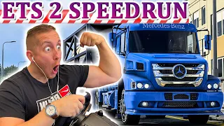 ETS 2 Speedrun: Mit dem MERCEDES Benz Atron quer durch Großbritannien - LKW Rennen Simulator