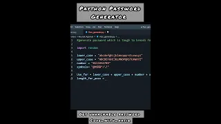 Paython Password Generator | Get unhackable password with just 5lines of paython code #shorts