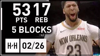 Anthony Davis MVP Full Highlights vs Suns (2018.02.26) - 53 Points, 17 Reb, 5 Blocks, EPIC!