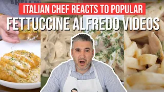 Italian Chef Reacts to Popular FETTUCCINE ALFREDO PASTA