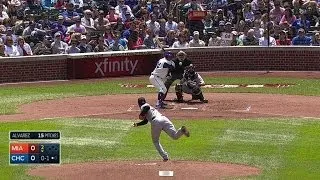 Alvarez throws eephus pitch to Valbuena