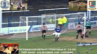 PETERBOROUGH UNITED FC V KINGSTONIAN FC – FA CUP FIRST ROUND – 4TH DECEMBER 1992 – LONDON RD